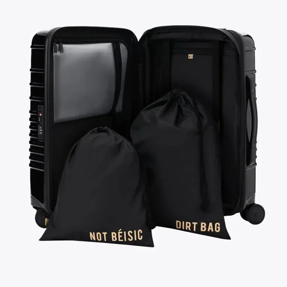 NWT Beis Black Carry On 21 Inch Roller Spinner Suitcase - Picture 4 of 5